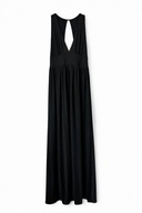 Czarna sukienka długa maxi Baby Phat M elastyczna V-neck basic