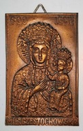 600 LECIE M.B. CZĘSTOCHOWSKIEJ ikona relief miedź 9,4x14,5x0,5 cm 185 g