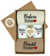 RĘCZNIK KUBEK ZESTAW NA DZIEŃ DLA BABCI I DZIADKA DZIADKÓW PREZENT Z HAFTEM