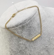 79913 Bransoletka złota stal chirurgiczna blaszka z cyrkonią