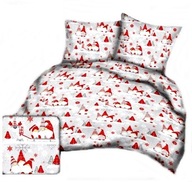 pościel bawełna lux 200x200 +2x70x80 +2x40x40 zamek B 570-1 skrzaty czer sz