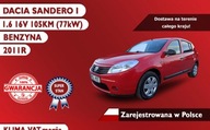 Dacia Sandero 1.6 16V 105KM, Klima, Zarejestrowana w Polsce, VAT-marza