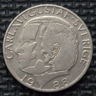 *SZWECJA [0080]*1 korona 1988 (SVERIGE) Król Karol XVI Gustaw, Herb, Korona