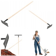 GRABIE OGRODOWE LIŚCIE METALOWE PAZURKI SOLIDNE SZEROKIE DREWNIANY TRZONEK