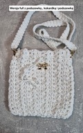 Torebeczka szydełkowa komunijna handmade szydełko dla dziewczynki podszewka
