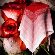 DUŻA CHUSTA, SZAL OMBRE Z BAWEŁNY ORGANICZNEJ ROBIONA WZOREM MECH, HANDMADE