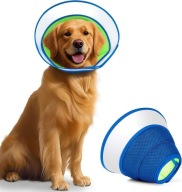 Kołnierz dla psa pooperacyjny ochronny obwód 33,5-39cm niebieski L A596