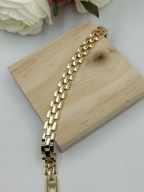 Bransoletka pozłacana 14k złotem jasne złoto modułowa kostka UNISEX