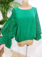 bluzka jedwabna silk gipiura koronka ażur r. 40/42