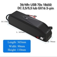 Obudowa bidonowa na akumulator rowerowy baterie HAILONG 70x18650 48/36v USB