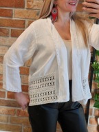 elegancki lniany żakiet marynarka len naturalny bawełna cotton linen jacket