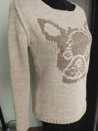 Elsa manda włoski sweter z buldożkiem /S/ wełna alpaka moher