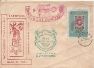 STO LAT ZNACZKA POLSKIEGO -koperta II WYSTAWA FILATELISTYCZNA 1960 Zakopane
