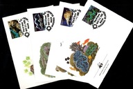 Wyspy Marshalla / 4 Koperty FDC / 73-76 ( WWF - Fauna - Życie morskie )