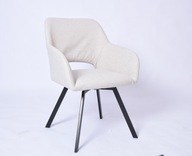 Krzesło tkanina beż DAVIS Barrel 04 obrotowe 360