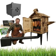 WĘDZARNIA OGRODOWA DREWNIANA GRILL DUŻA MODEL ELITE 3.0 XXL