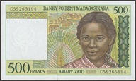 Madagaskar 500 franków 1994 - stan bankowy UNC