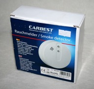 CZUJNIK DYMU ALARM GŁOŚNY CARBEST 80299 SMOKE DETECTOR NA BATERIE BIAŁY