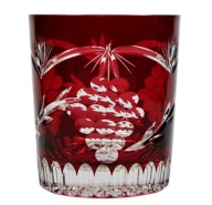 Rubinowe KRYSZTAŁOWE Szklanki do Whisky 280 ml Szlifowane Polskie Milena