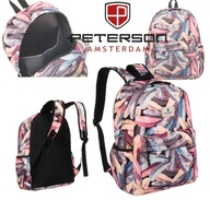 POJEMNY MIEJSKI PLECAK DAMSKI MLODZIEZOWY A4 ODPORNY NA WODĘ PETERSON