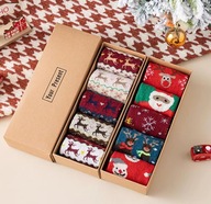 5 par skarpet świątecznych 5 sztuk zestaw skarpetki święta prezent