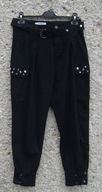 MONDAY Premium czarne damskie spodnie bojówki M pas 78 cm