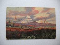 ZAGINIONY ŚWIAT WIELKA GÓRA W CHMURACH przedwojenna POCZTÓWKA