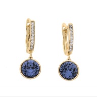 62309 Kolczyki 18K pozłacane 27/10 MONTANA BLUE CRYSTAL Swarovski