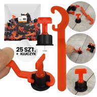 Zestaw do poziomowania płytek 25 szt kluczyk montażowy system skręcany
