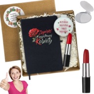 PREZENT NA DZIEŃ KOBIET UPOMINEK BOX DŁUGOPIS NOTES LUSTERKO W PUDEŁKU