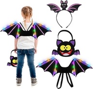Skrzydła Nietoperza dla Dzieci Świecące Strój na Karnawał Akcesoria