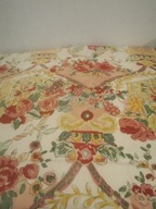 VINTAGE OBRUS SERWETA SERWETKA PŁÓCIENN ANGIELSKI KWIATY