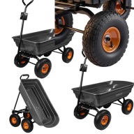 WÓZEK OGRODOWY TRANSPORTOWY TACZKA POMPOWANE 4 KOŁA MOCNY DO 300KG 75L