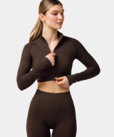 Rozpinany longsleeve bezszwowy Élite Carpatree Coffe Black 38 M