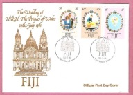 Fidżi 1981 FDC, rody król ewskie, ślub ks. Karol i ks. Diana