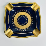 Royal KPM popielnica kobalt zloto