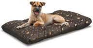 Legowisko dla Psa Kota 100x70 cm | Brąz w Złote Kości Poduszka Posłanie
