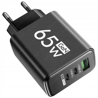 CZARNA SZYBKA ŁADOWARKA SIECIOWA 65 W USB-A+USB-C+33WPD