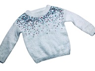 Primark sweterek z cekinami śnieżnobiały 98 cm