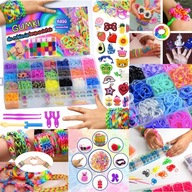 ZESTAW DO ROBIENIA BRANSOLETEK Z GUMEK 6800 ELEMENTÓW DLA DZIECKA ZABAWKI