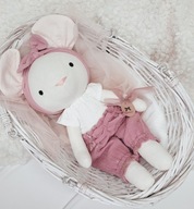 Lalka przytulanka szmacianka eko zabawka rękodzieło Myszka 38 cm