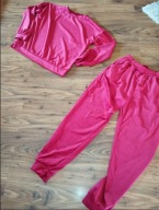 Komplet welurowy dresowy bordowy 42