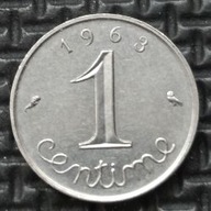 *FRANCJA [0124]*1 centym 1 CENTIME 1963 Piąta Republika, Kłosy Republika