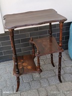 Piękny XIX wieczny stolik -kwietnik (intarsje)