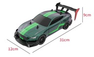 Zdalnie Sterowany Samochód Wyścigowy RC DRIFT 4x4 Mustang 1:14 Green