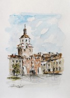 Lublin akwarela format a4 autor R. Kępa