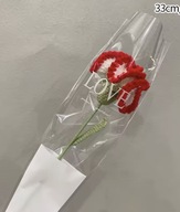 Wieczny Goździk na Szydełku – Czerwono-Biały Prezent Walentynki