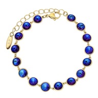 85868 Bransoletka stal chirurgiczna 316L pozłacana 18k SAPPHIRE Swarovski