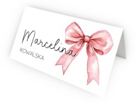 Winietki urodzinowe różowa KOKARDA dla dziewczyny PERSONALIZOWANE