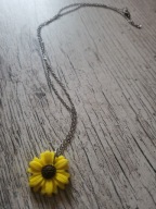 Naszyjnik słonecznik kwiat z modeliny handmade
